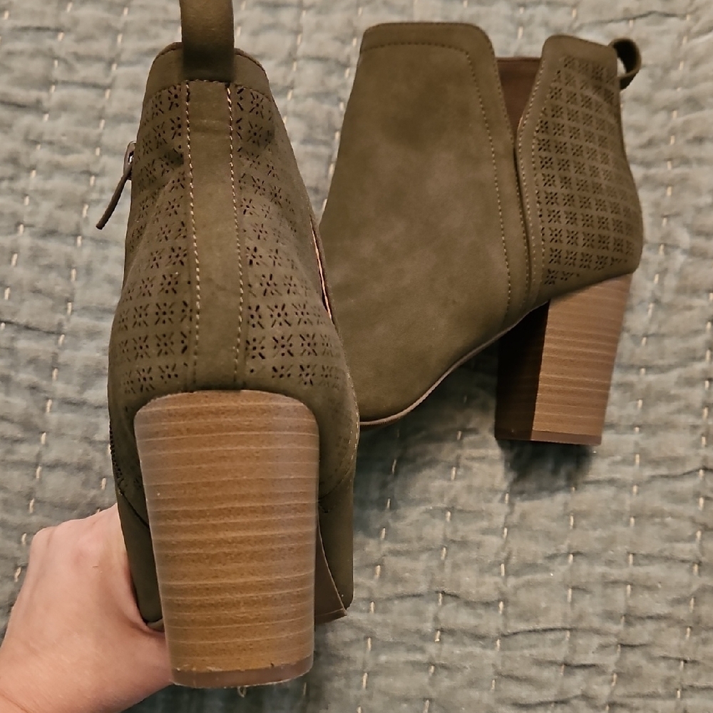 Torrid Green Ankle Booties with Side Zipper - Picture 7 of 9